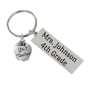 Personalized No 1 Teacher Charm Keychain Gift